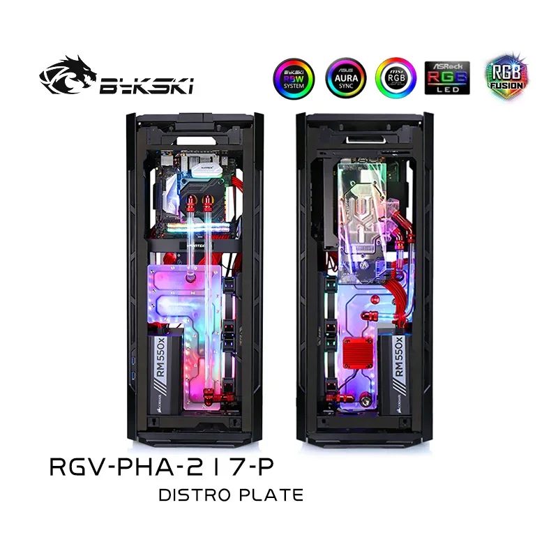 Bykski Distro Plate Kit For Phanteks 217EX Case,Waterway Board Water Cooling For PC CPU GPU 12V/5V  RGV-PHA-217-P