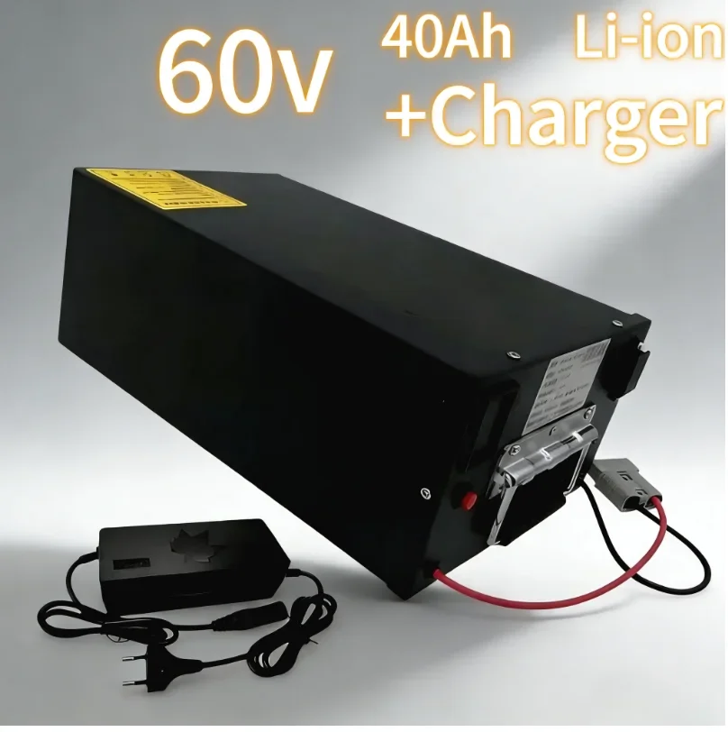 60V 40Ah LiFePO4 Deep Cycle Battery + Charger | Power for Heavy-Duty E-Scooter, Urban Commuter E-Bike, Electric Tricycle & Mobil
