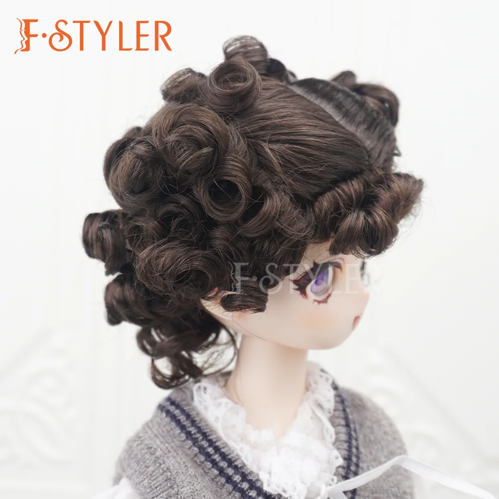 FStyler Doll Wig Double Curl Braids Style BJD Doll Soft Synthetic-Mohair Various Colors Hair Accessories Customization1/3 1/4