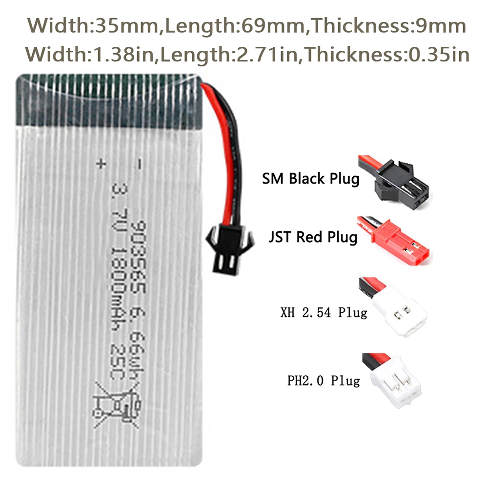 Rechargeable 3.7V 903565 20C 1800Mah Li-Polymer Li Battery For SYMA X5 X5C RC Copter Drone Drone Pack RC Mini Drone