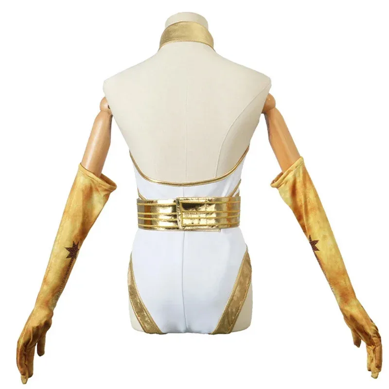 CyMovie 소년들 스타라이트 슈퍼 히어로 애니 1월 코스프레 의상 여성 점프 슈트 벨트 장갑 양말 정장 바디 슈트 할로윈 파티