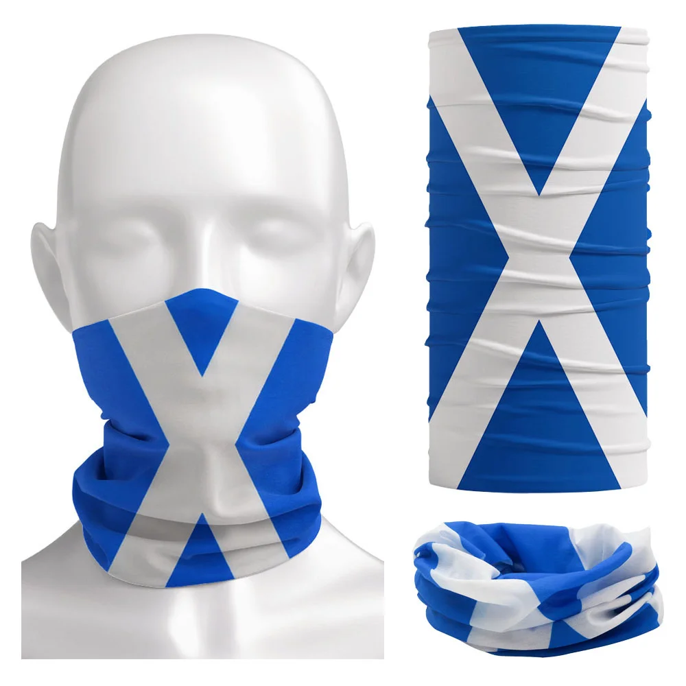 Scottish Flag Pattern Bandana Scotland Running Headband Cycling Scarf Women Neck Gaiter Cover Men Breathable Fishing Face Mask