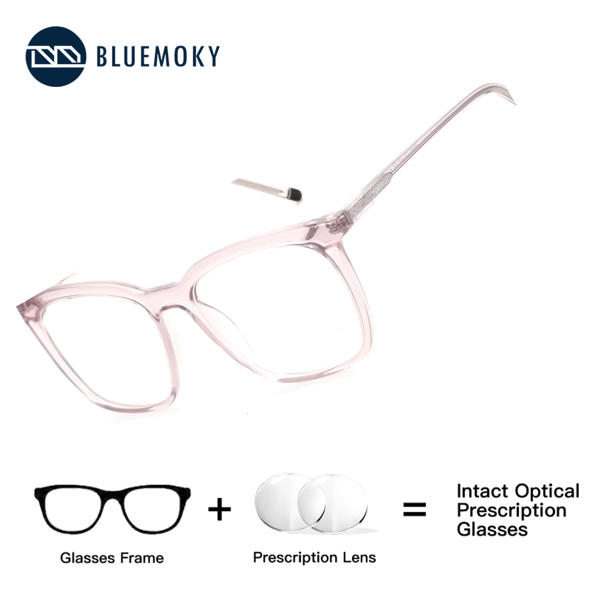 

BLUEMOKY Square Prescription Glasses Men Photochromic Anti Blue Light Myopia Correction Degree Optical Eyeglasses