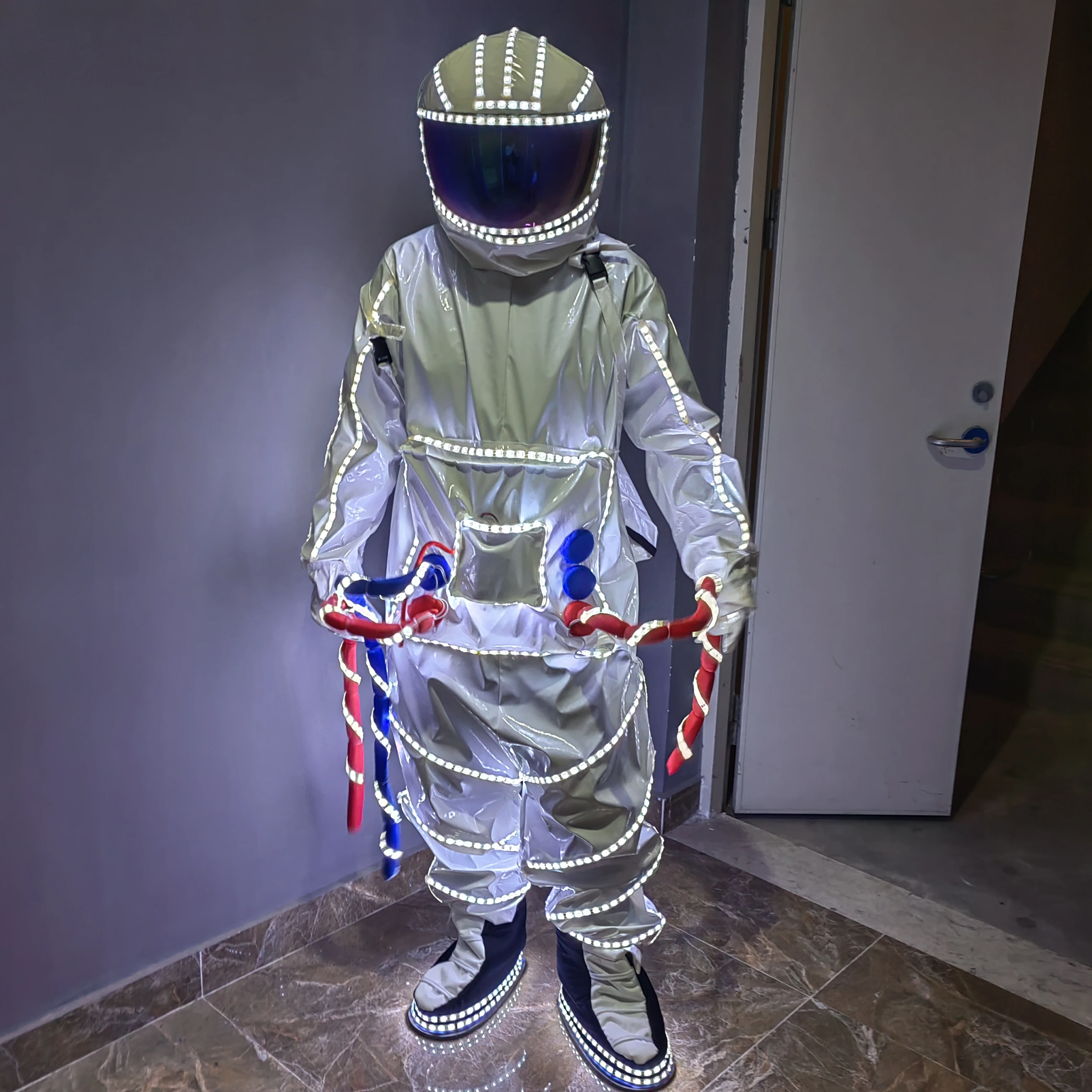 

LED space suit dance performance wear interactive atmosphere luminescent costume props festive party glow-in-the-dark supplies