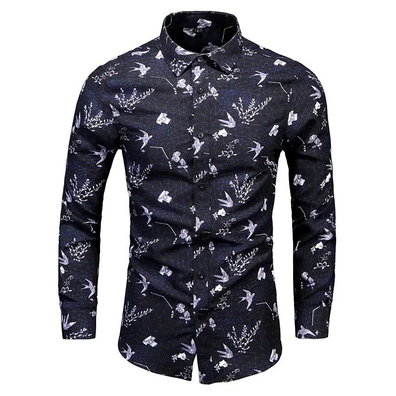 Retro men's and women's summer casual long sleeved shirt, 3D printed party business lapel fashion style6XL