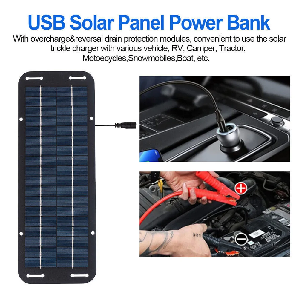 

Battery Maintainer Portable Solar Charger Self-consumption 10mA Trickle Charger Solar Energy Conversion Rate Waterproof IP65