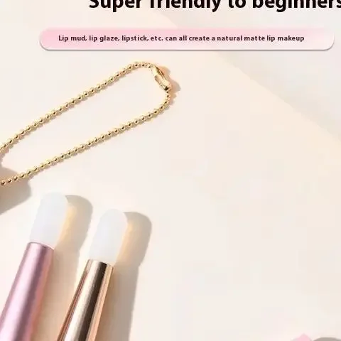 Mini cepillo de labios de silicona, cepillo corrector con cadena de cubierta, aplicador de máscara de labios, cepillo de brillo de labios, cepillo de lápiz labial, herramienta de maquillaje de belleza