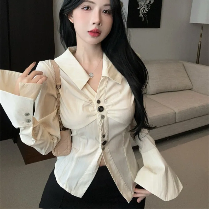 

Long Sleeve Shirts Womens Cotton Striped Relaxed Fit Boho Feminine Elegant Comfortable Romantic Daily Office Style Professional