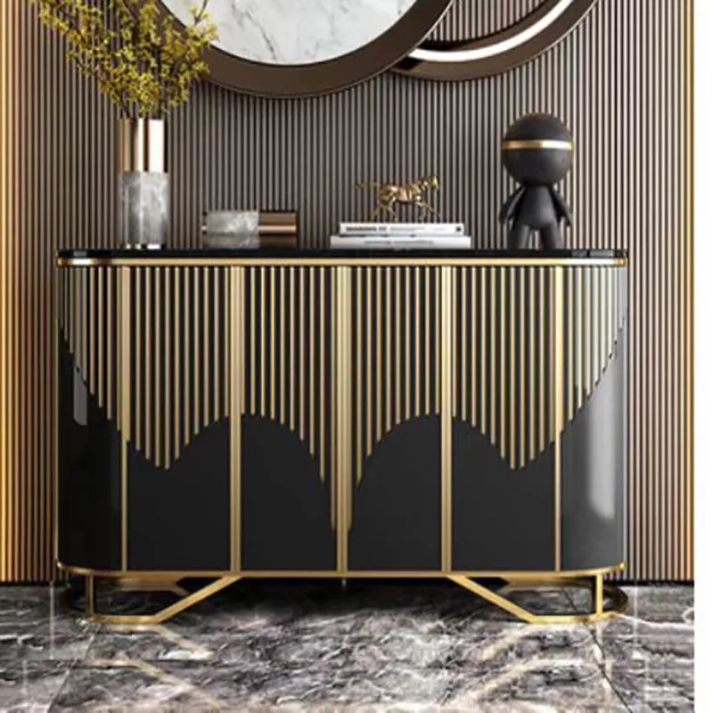 Narrow Luxury Living Room Cabinets Gold Classic French Narrow Living Room Cabinets Space Saving Meuble Rangement Furniture Home image 3