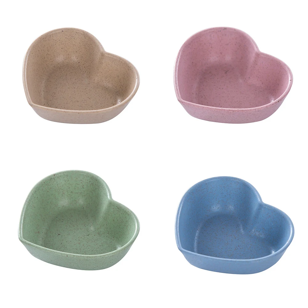 Dip Bowls Dish Condiment Home Kitchen Straw Cute Dipping Dishes Excellent Fiber Heart Ketchup Leaves Mini Salad