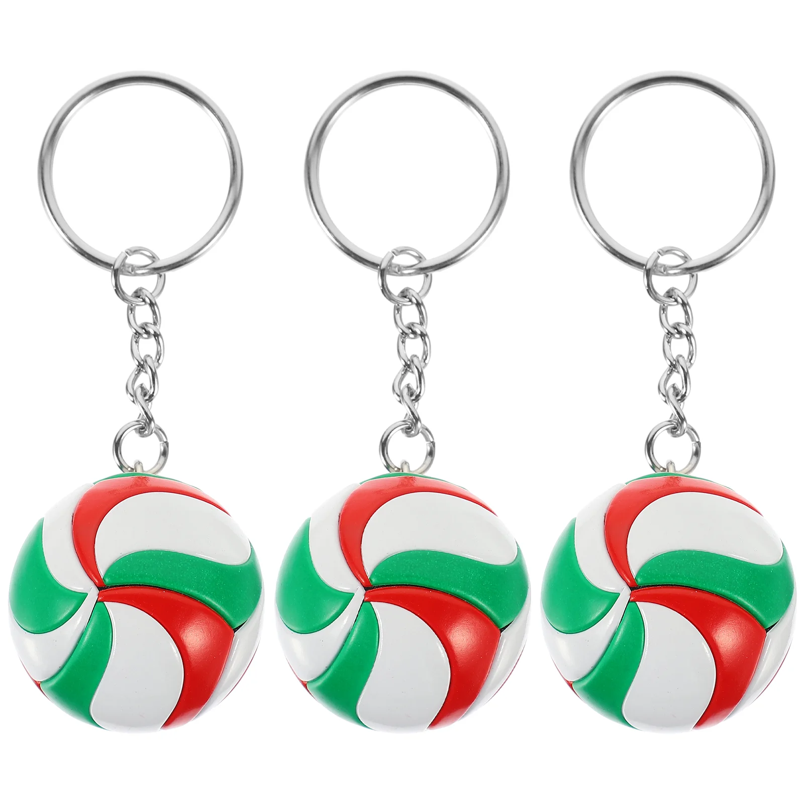 3 Pcs Pendant Volleyball Model Toy Student Keychains Rings Alloy Sports Beads Gifts