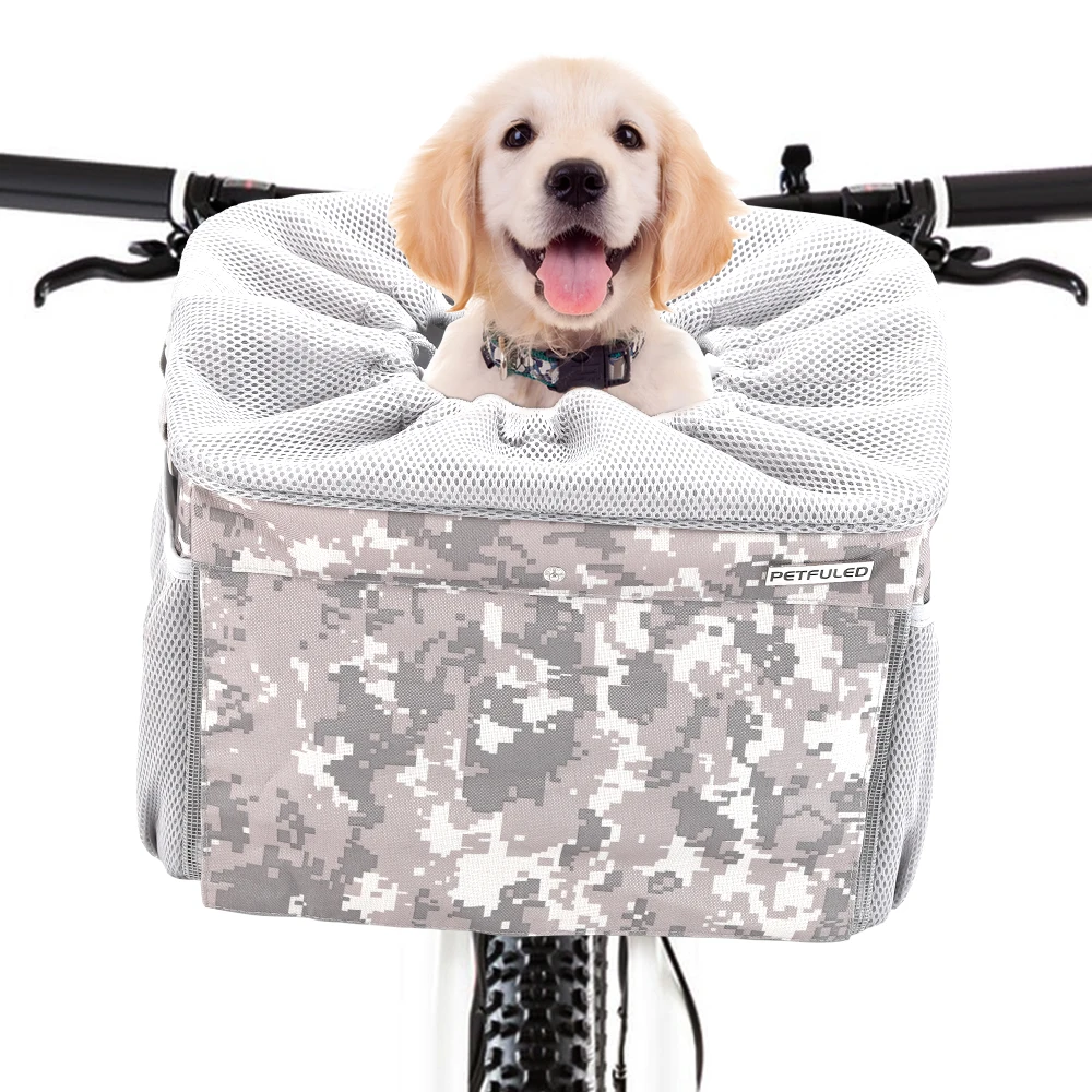 For dog bicycle basket expandable soft-sided pet backpack collapsible