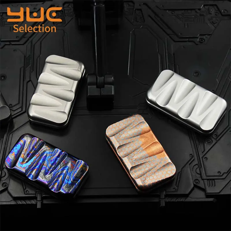 YUC Fingertips Slider Stress Relief Toy Edc Fidget Titanium Antistress Skills Square Wave Kinetic Toy Fun For Adults Christmas