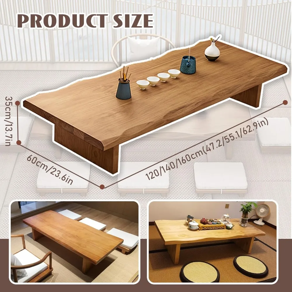 Modern Tatami Coffee Table,Large Size Japanese Floor Low Table,Multifunctional Rectangular Wooden Tea Table,for Living Room