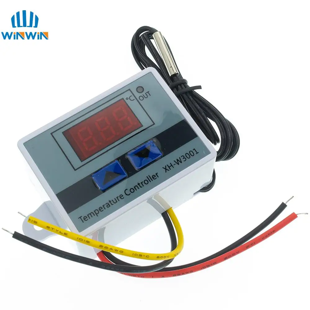 XH-W3001 10A 12V 24V 220VAC Digital LED Temperature ControllerFor Incubator Cooling Heating Switch Thermostat NTC Sensor