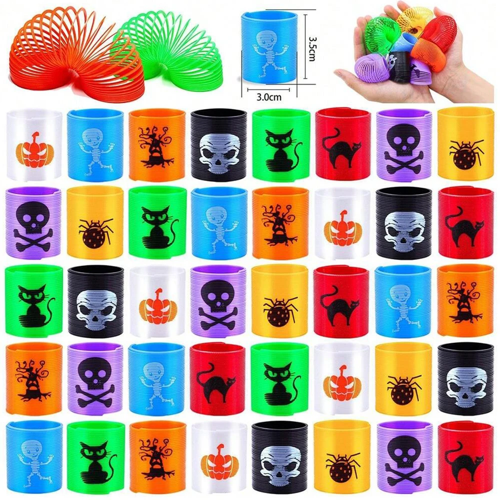 12Pcs/set Halloween Mini Spring Coil Magic Spring Toys for Kids Birthday Halloween Party Favors Boys Girls Gift Goodies Filler