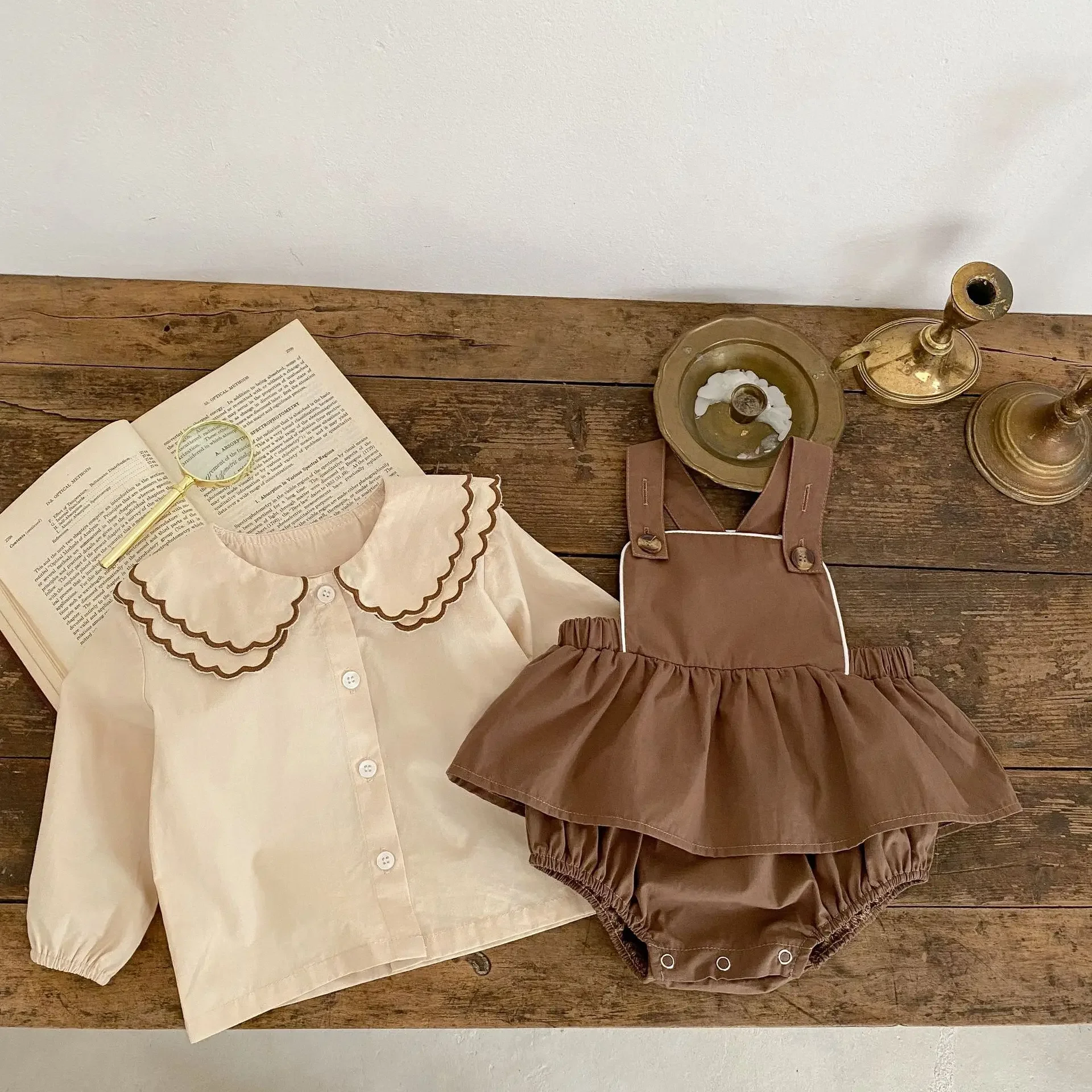 2026 Baby Clothes Baby Sleeveless Strap Romper Shirt Two Piece Set of Fashionable Versatile Wrap Top Creeper