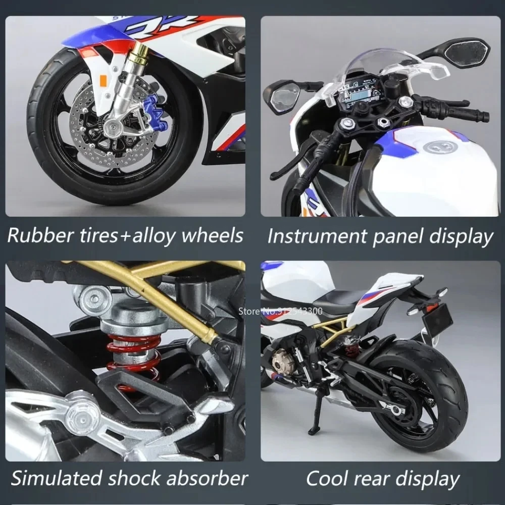 1/9 Kawasaki H2r S1000RR High End Gift Box Version Toy Motorcycle Model Alloy Diecast Simulation Scale Model Toys for Boys Gifts