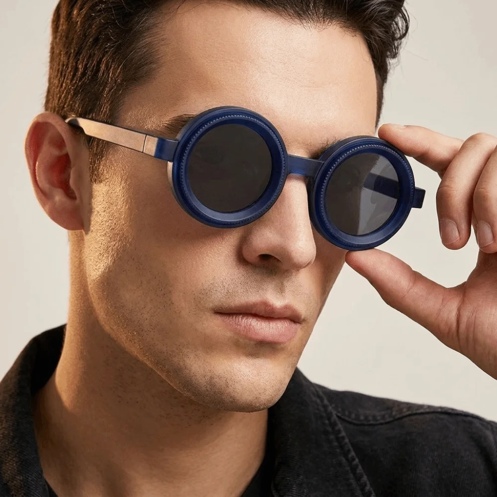 Vintage Polarizing Round Sunglasses Rotatable Lightweight Adjustable Zoom Sunglasses Elegant Versatile Stylish Sunglasses Unisex