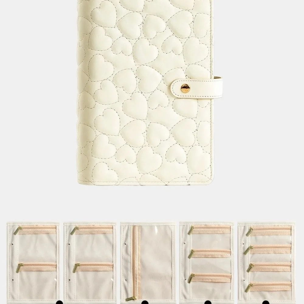 

Leather Jewelry Storage Book Waterproof Love Heart Jewelry Packaging Brochure Detachable Loose Leaf Necklace Binder Display Box