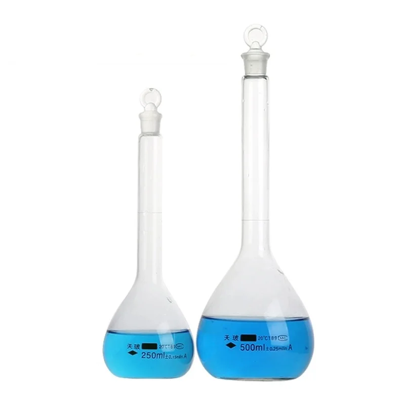 New Clear Glass Volumetric Flask Glassware With Stopper Lab Chemistry Laboratory Supply With Stopper Transparent 5ml-100ml