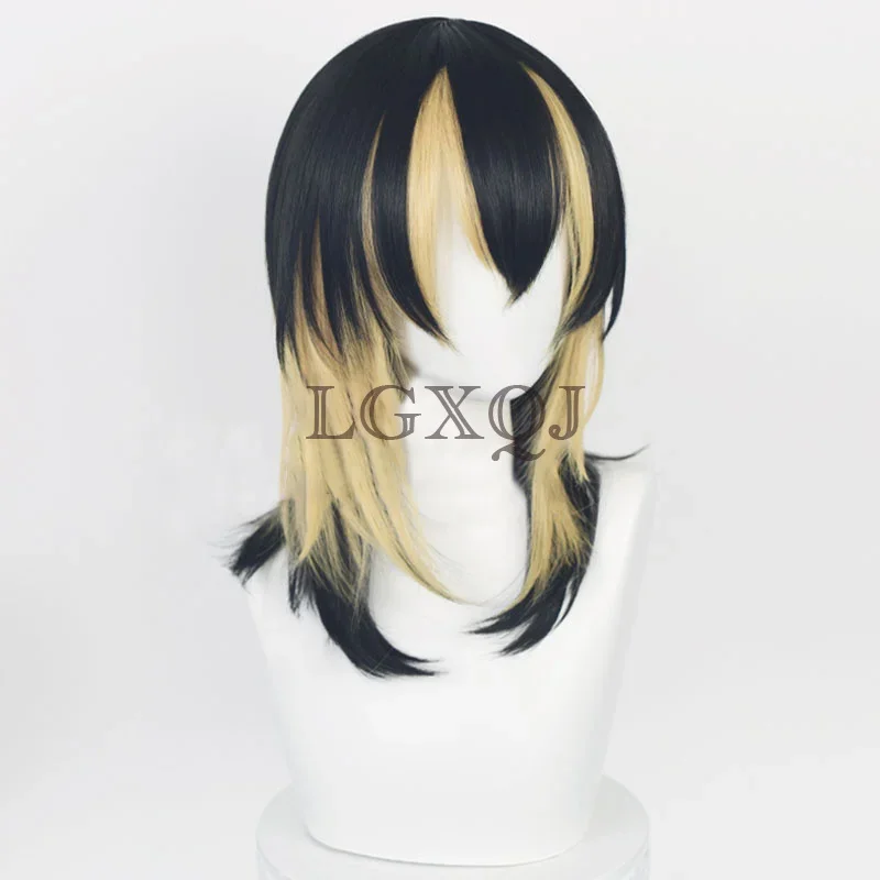 50cm rindou haitani ran haitani peruca cosplay anime tokyo revengres masculino preto dourado resistente ao calor em estoque perucas de festa + touca peruca