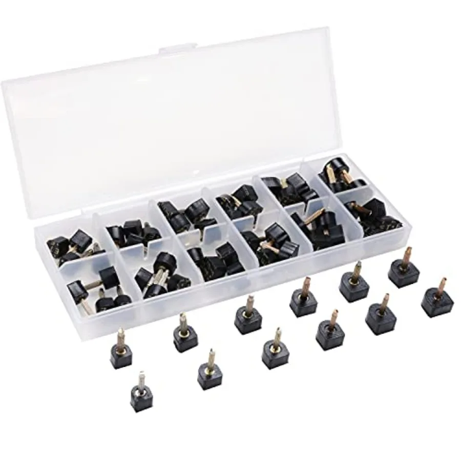 

24 Pairs High Heel Replacement Tips Womens Shoes Tips Repair Kit, 6 Size, 8, /9/10/11/12/12.5mm, U-shape Black