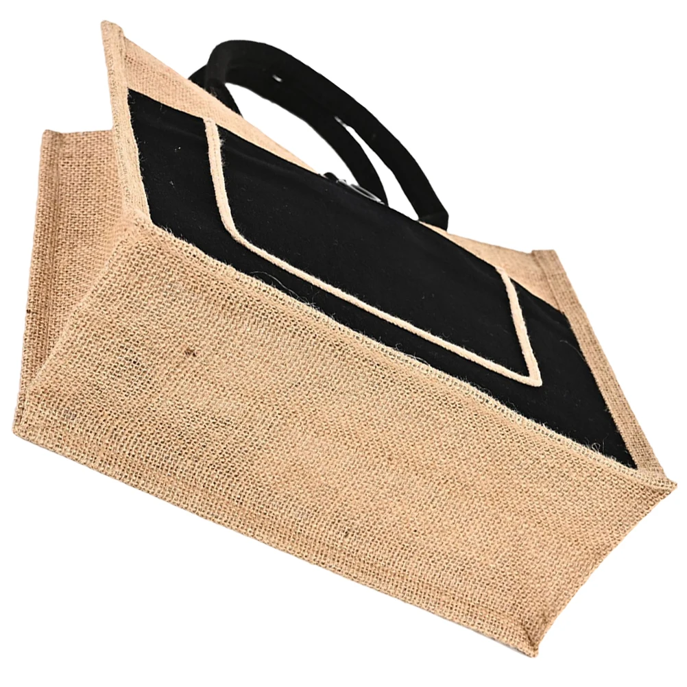

Linen Retro Tote Bag Handles Reusable Grocery Storage Travel Gift Lightweight Fashionable Practical Party Beach