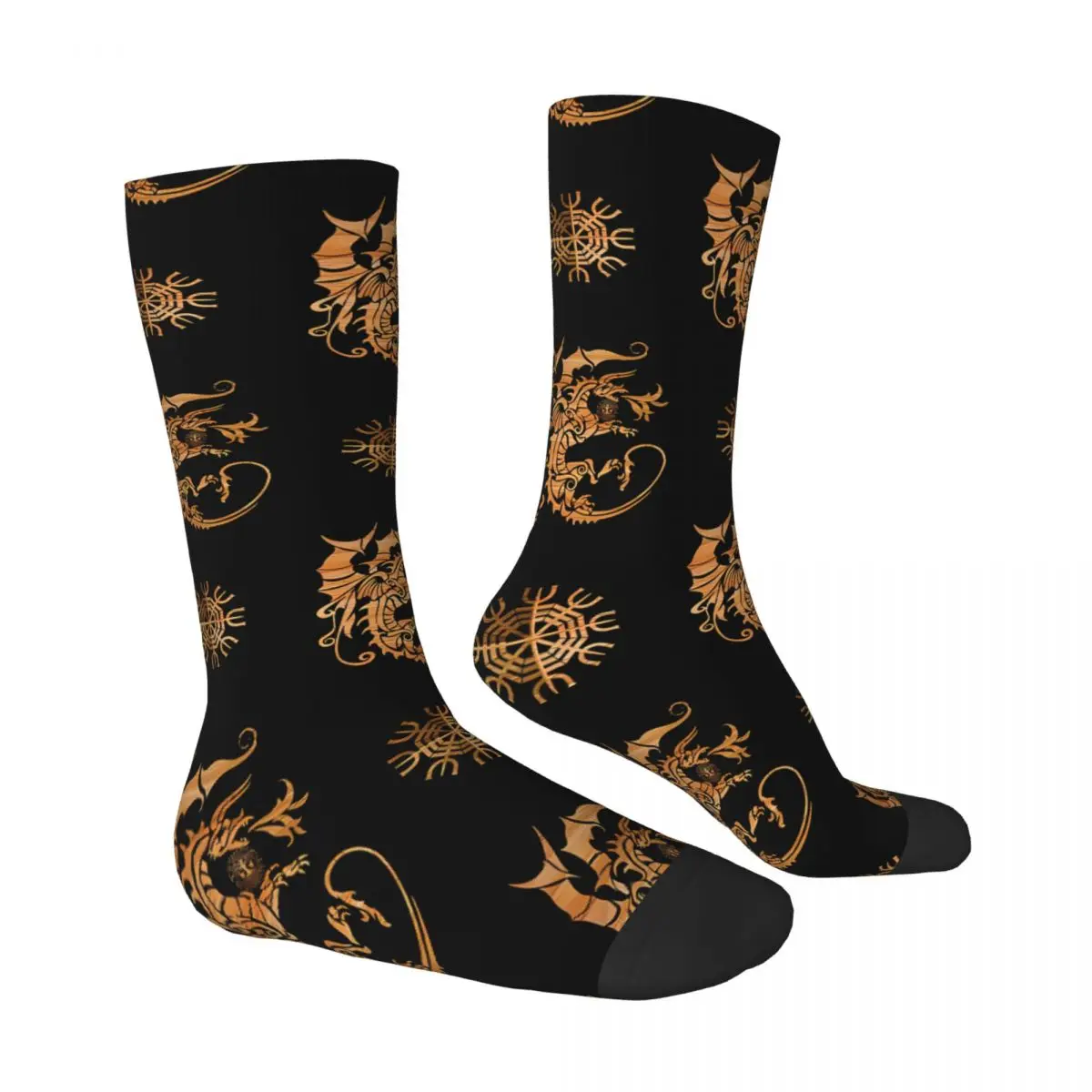 Dragon Viking Sock Printed Man Polyester