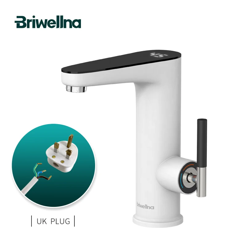 Briwellna Elektrische Wasser Heizung 220V Küche Wasserhahn Tankless Geysire Wasserhahn Heizung Heizung Tap Momentanen Heizungen Robinet