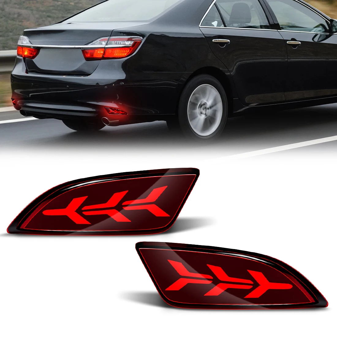 

Светодиодный отражатель заднего бампера для Toyota Camry 2015 2016/Felder 2015-2018 Тормозной задний фонарь, указатель поворота