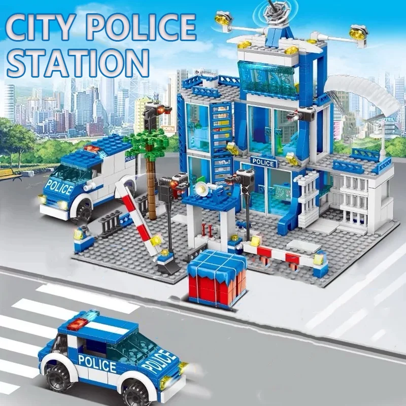 760PCS Poilce Station Model Assembly High Difficulty DIY Building Block Model Toys Birthday And Christmas Gifts For Boy And Girl