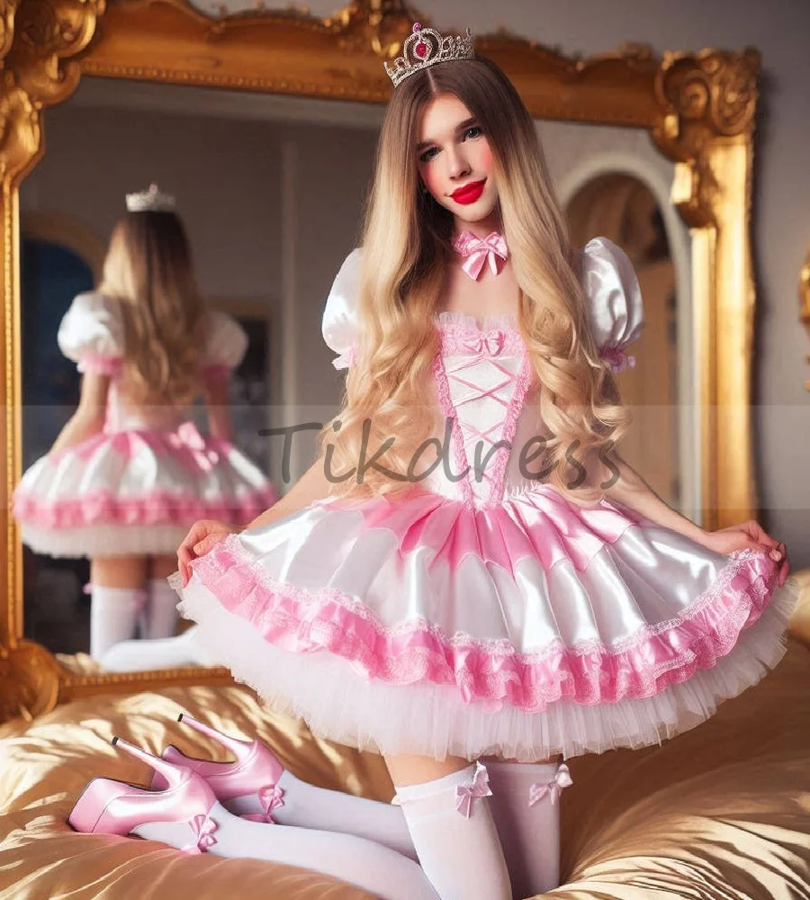 

Костюм феи, розовое платье для выпускного вечера, сексуальное белое и розовое платье принцессы на день рождения с многоуровневым косплеем, элегантное вечернее коктейльное платье по индивидуальному заказу