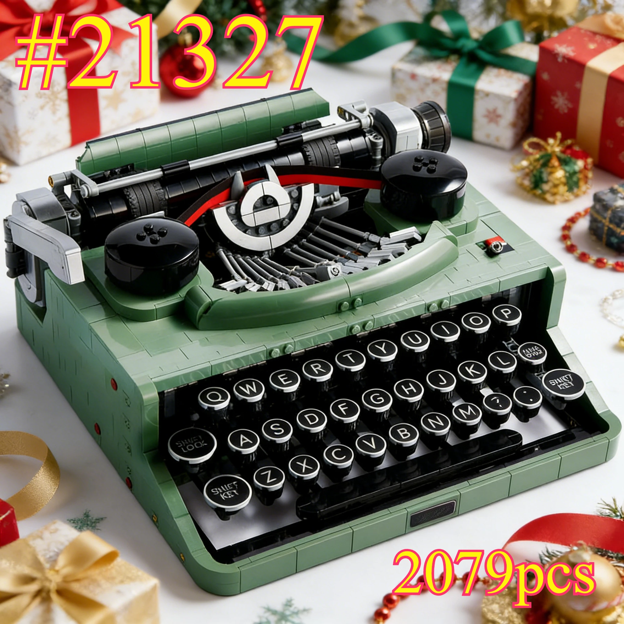 

Изысканный конструктор «Зеленая пишущая машинка» 21327, 2079 деталей, совместимый с Lego, идеально подходит для подарков на день рождения.