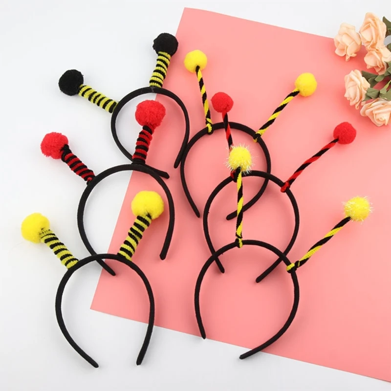 Halloween Bee Headband Bee Antenna Tentacle Hair Hoop Animal Cosplay Costume Assesories for Women Girls Party Supplies