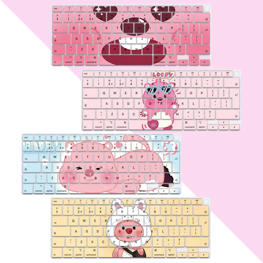

EU Layout Color Print Soft Silicone Cute anime pink Loopys Keyboard Cover For Macbook 2020 Air A2179 A2337