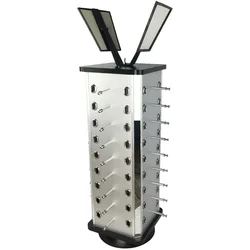 Commercial Rotating Glasses Display Stand Sunglasses Storage Holder with Mirror 36 Glasses Storage Holders