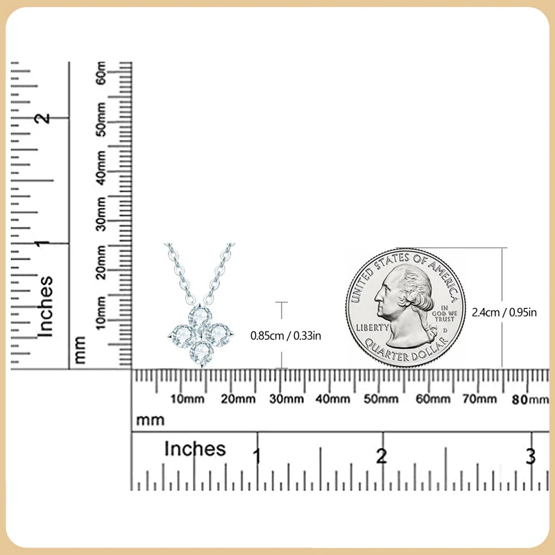 EWYA prawdziwy 0,4 ct Clover Moissanite wisiorek naszyjnik dla kobiet impreza S925 Sterling srebrny diament łańcuszek naszyjniki biżuteria