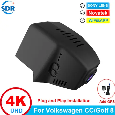 4K HD Plug and Play Wifi Car DVR Video Recorder 76mm For Volkswagen CC Atlas Caddy Passat Tiguan Touran B6 B7 B8 Mk2 GPS &APP