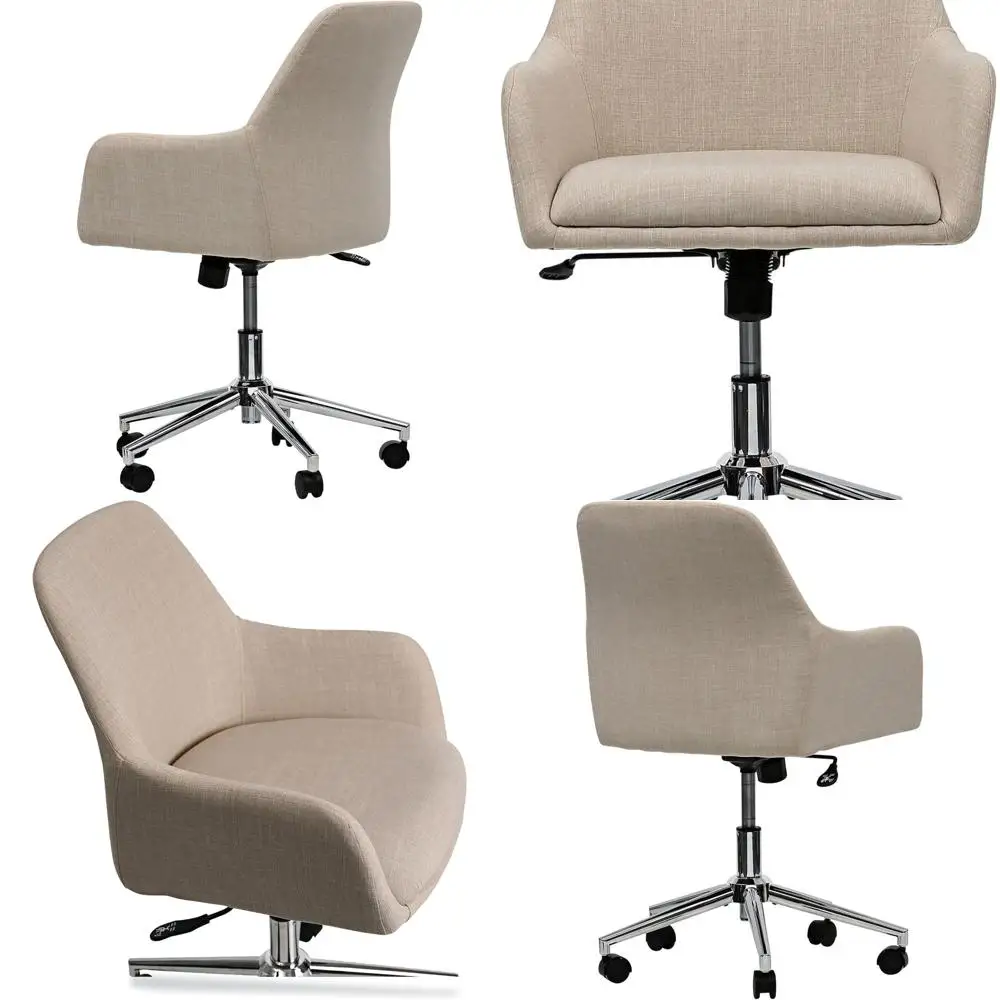 

Рабочий стул Alera в стиле середины века, грузоподъемность 275 фунтов, регулируемая высота сиденья, кремовая обивка