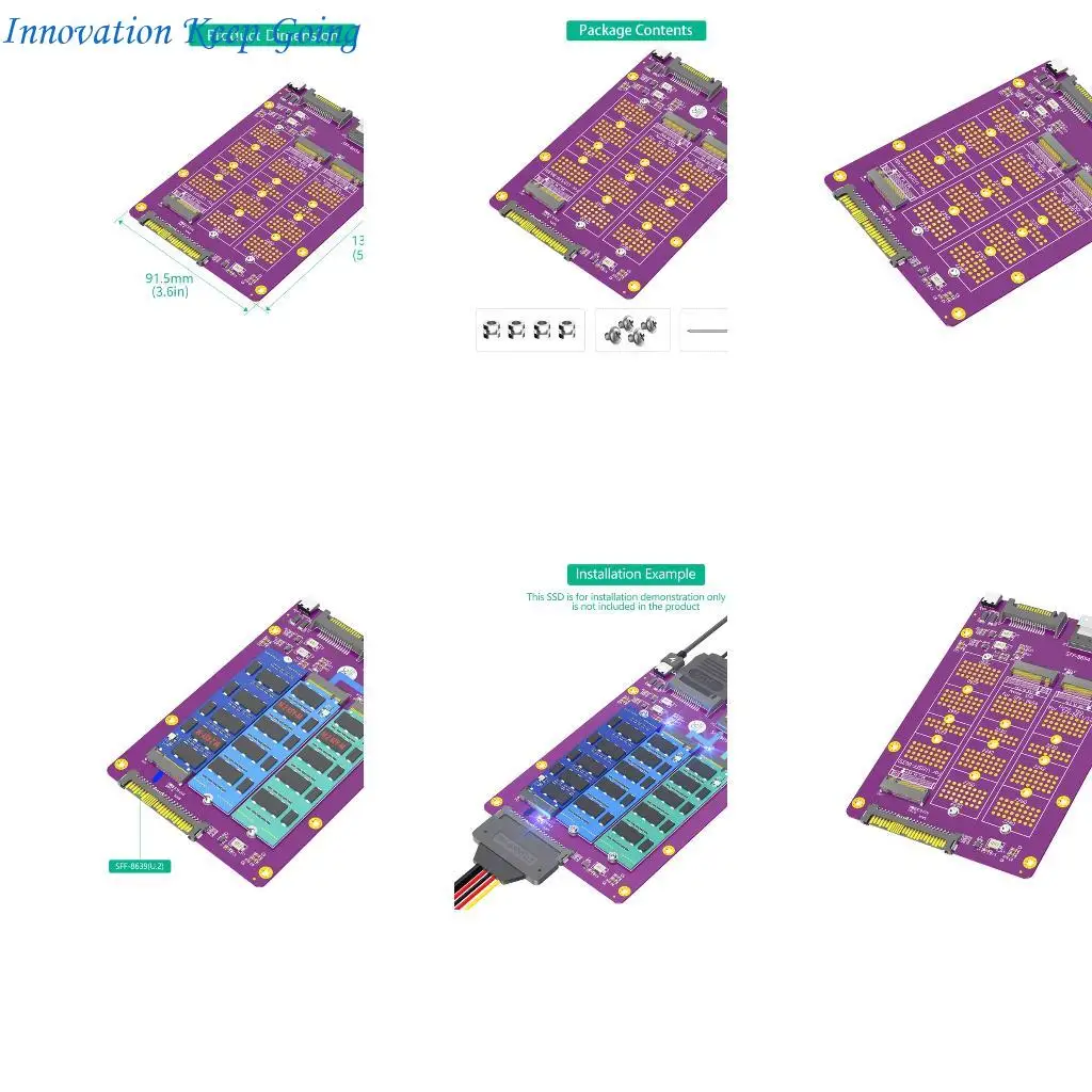 E65C Three In SSDs Adapter Card for SFF 8611, SFF 8654, and SFF 8639 Interfaces for Connectivitys