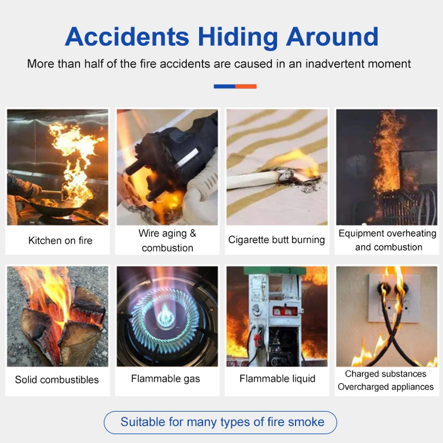 WIFI детектор дыма на батарейках беспроводной фотоэлектрический пожарный детектор дыма подходит для различных случаев