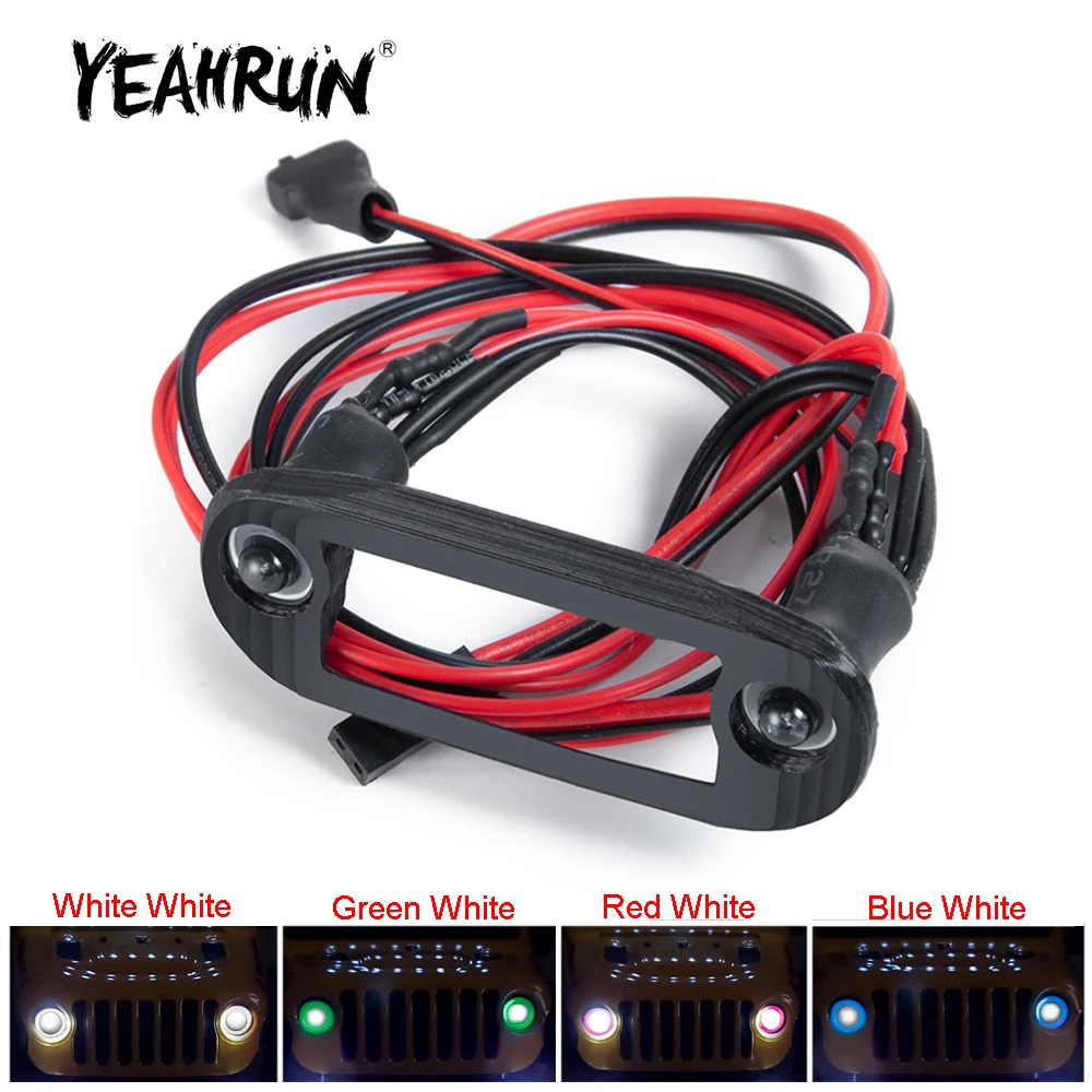 YEAHRUN Jasny reflektor przedni LED do Axial SCX24 AXI00002 AXI00005 Jeep Wrangler Gladiator 1/24 RC Crawler Część samochodowa