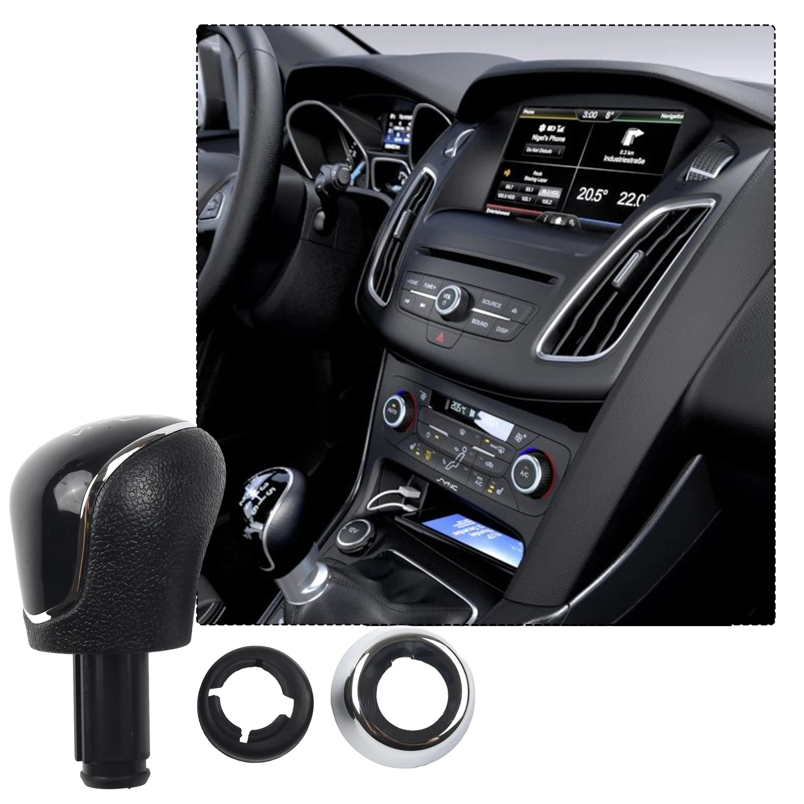Manual Transmission Gear Shift Knob for Ford For Fiesta For Focus For Mondeo 6 Speed Fitment Options Available