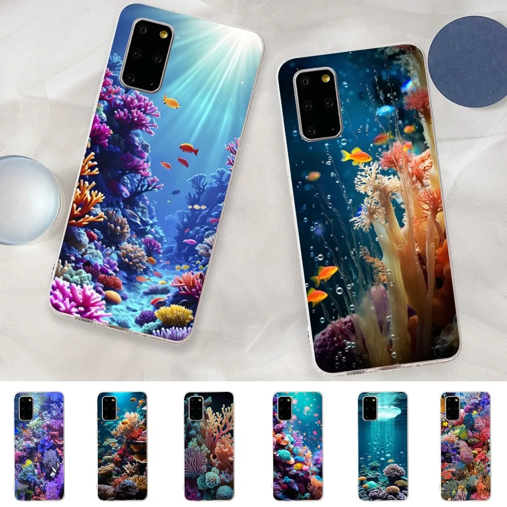 Ocean Sea coral Phone Case for Samsung S21 A10 for Redmi Note 7 9 for Huawei P30Pro Honor 8X 10i Cover