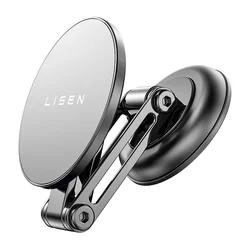LISEN New Foldable Magnetic Phone Mount 360° Rotation Stronger Magnetic Holder for Car Dashboard Windshield