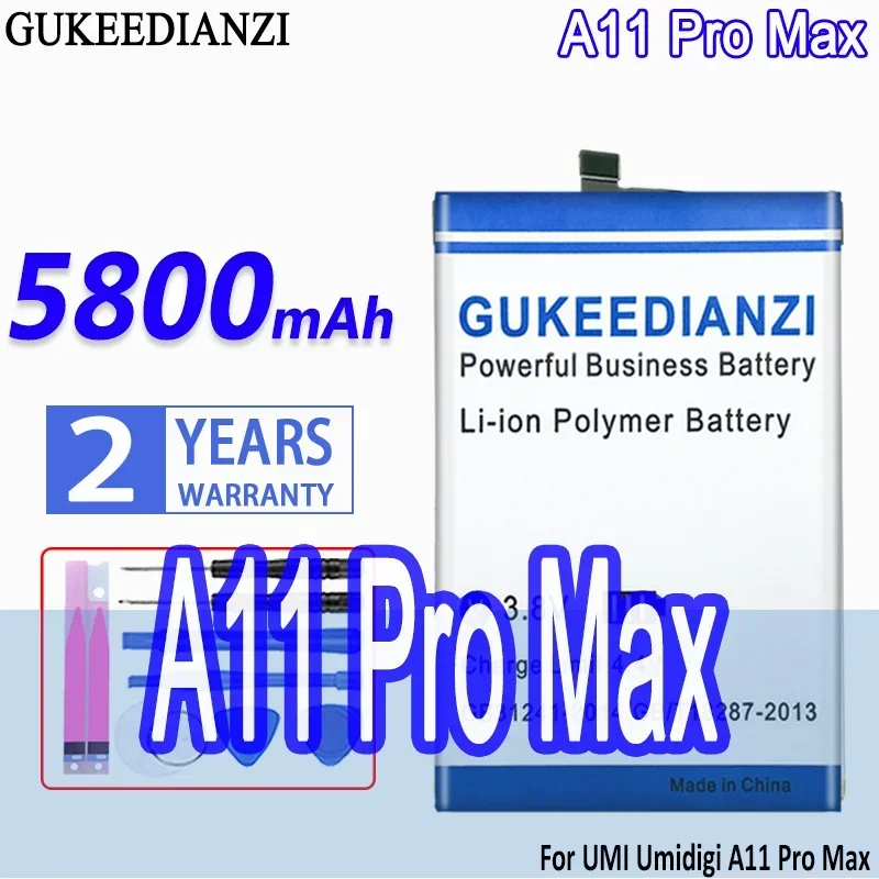 

Аккумулятор GUKEEDIANZI большой емкости A11Pro max 5800 мАч для UMI Umidigi A11 Pro Max, аккумуляторы для мобильных телефонов