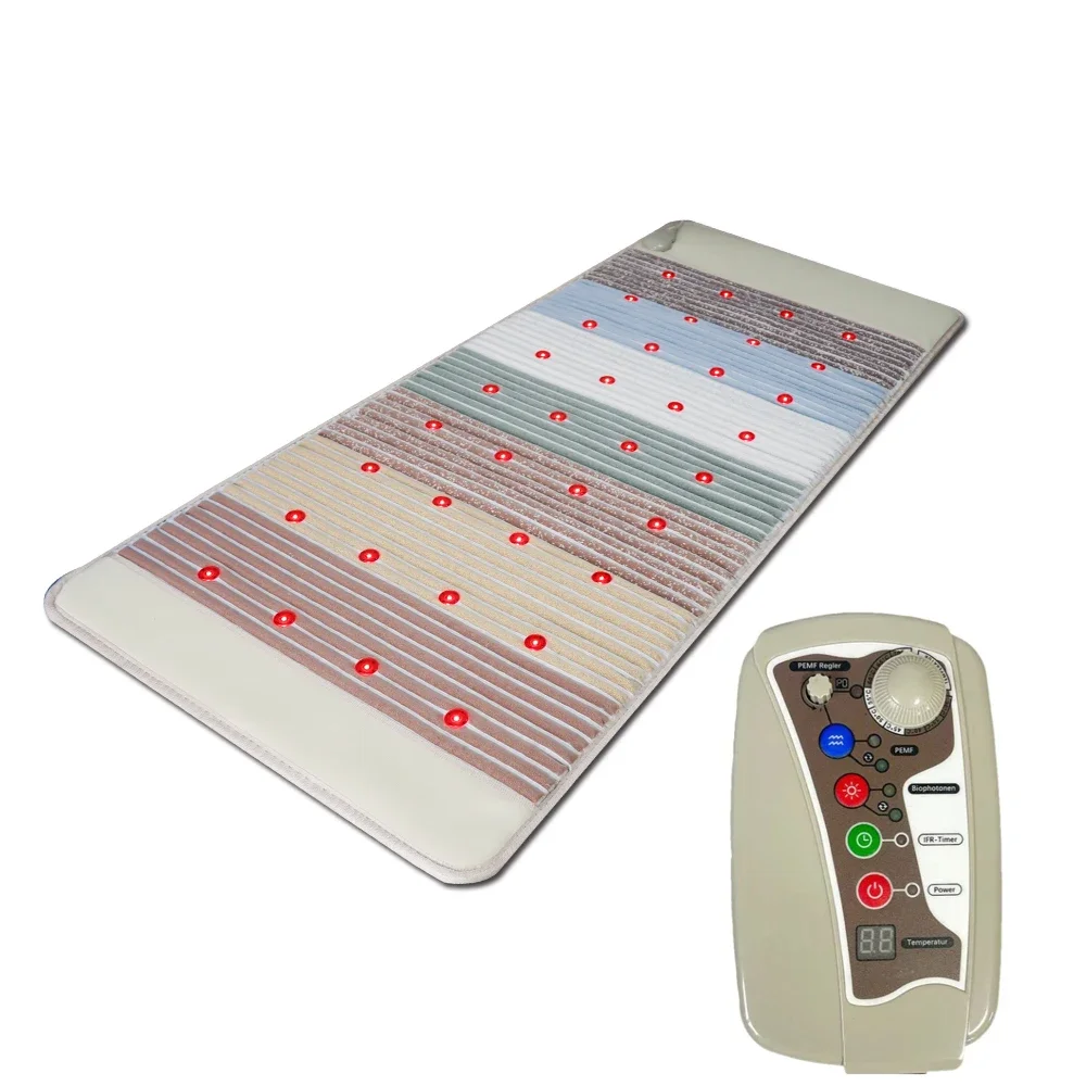 

Large Rainbow 7 Chakra PEMF Gemstones Sauna Heating Mat 190*80CM Multi-Therapy Modes Infrared Crystal Massage Matte