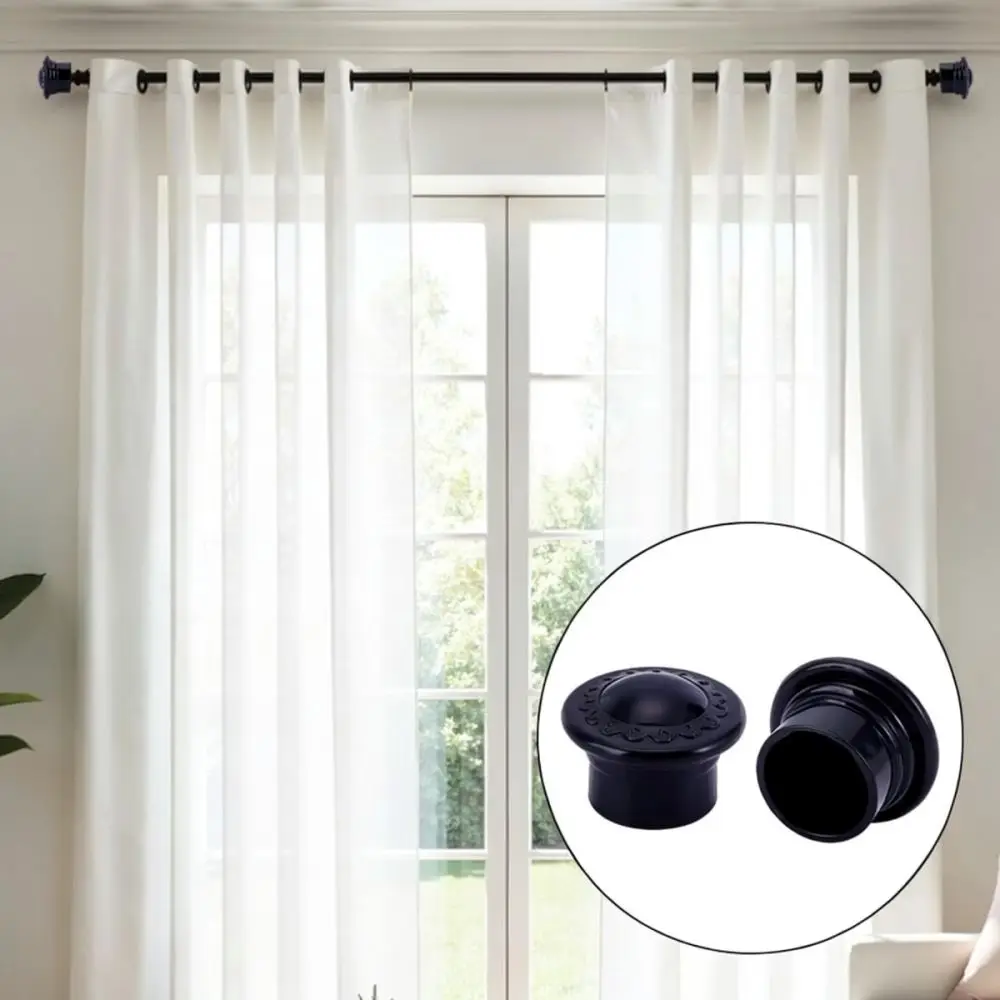 For Siyu Drapery Rod Finials Decorative Black Plastic End Caps Modern Pole Toppers Window Hardware Components Parts