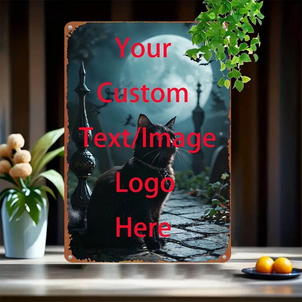 Custom Aluminum Hanging Sign 8x12Inch Personalized Text Image Multi-scene Indoor Outdoor Decor Home Bar Cafe Office Art